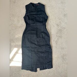 Chic Denim Midi Dress with Timeless Elegance